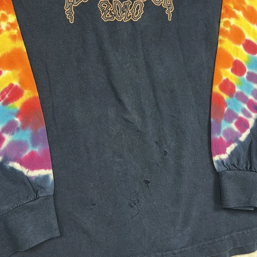 Furthur Long Sleeve Shirt Mens XL Navy Tie Dye Skeleton Sun Graphic Concert Tee_5